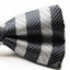 Mens White & Dark Grey Thick Stripe Patterned Bow Tie
