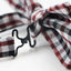 Mens White, Dark Red & Black Checkered Cotton Bow Tie