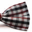 Mens White, Dark Red & Black Checkered Cotton Bow Tie