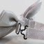 Mens White Disco Shine Checkered Patterned Bow Tie