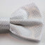 Mens White Disco Shine Checkered Patterned Bow Tie