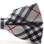 Mens White Plaid Patterned Bow Tie
