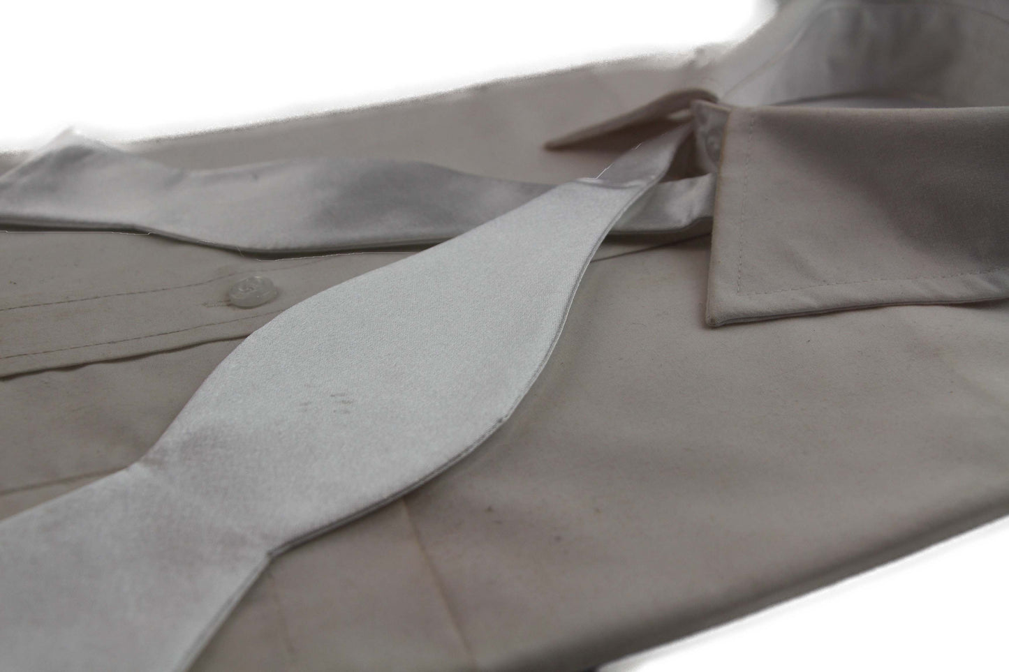 Mens White Self Tie Bow Tie