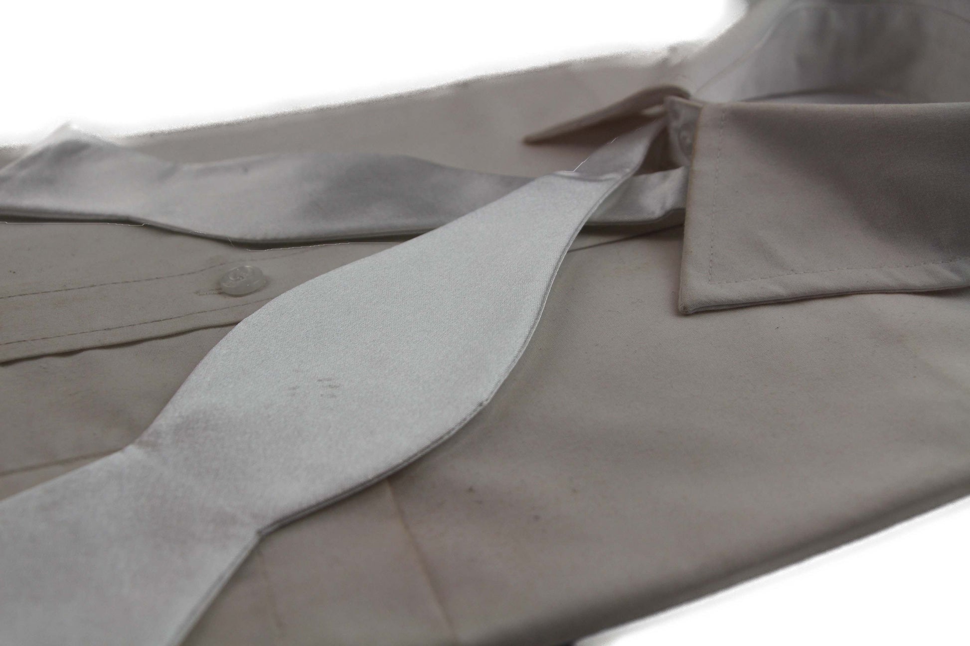 Mens White Self Tie Bow Tie