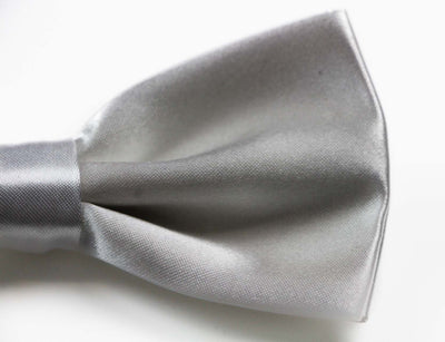 Mens White Solid Plain Colour Bow Tie