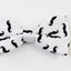 Mens White With Black Moustache Cotton Bow Tie & Pocket Square Set