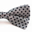 Mens White With Black Small Polka Dot Patterned Bow Ties