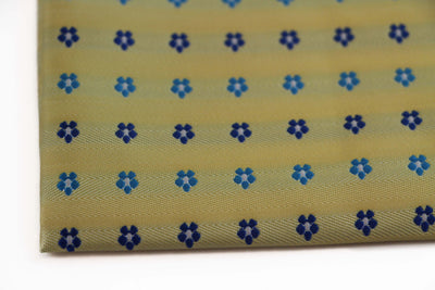 Mens Yellow & Blue Flower Silk Pocket Square