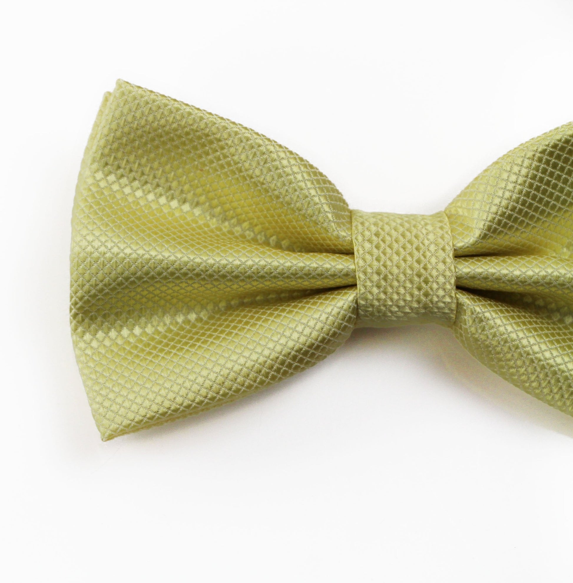 Mens Yellow Gold Plain Coloured Checkered Bow Tie