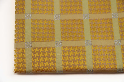 Mens Yellow & Silver Cube Silk Pocket Square