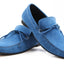Mens Zasel Bay Blue Leather Casual Boat Deck Loafers Sneakers Shoes