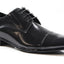 Mens Zasel Parker Leather Lace Up Work Formal Dress Casual Shoes Black