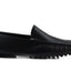 Mens Zasel Summer Slip On Black Leather Boat Shoes