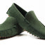 Mens Zasel Summer Slip On Green Suede Boat Shoes