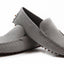 Mens Zasel Summer Slip On Light Grey Suede Boat Shoes