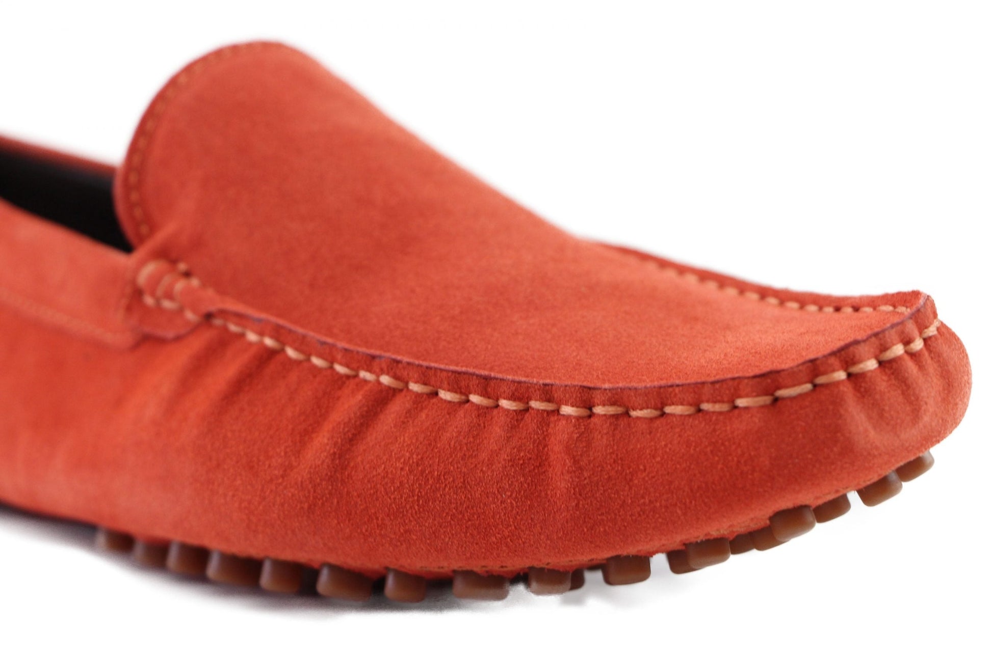 Mens Zasel Summer Slip On Orange Suede Boat Shoes
