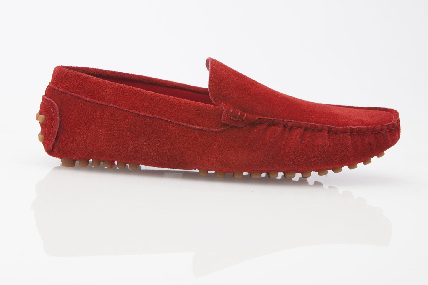 Mens Zasel Summer Slip On Red Suede Boat Shoes