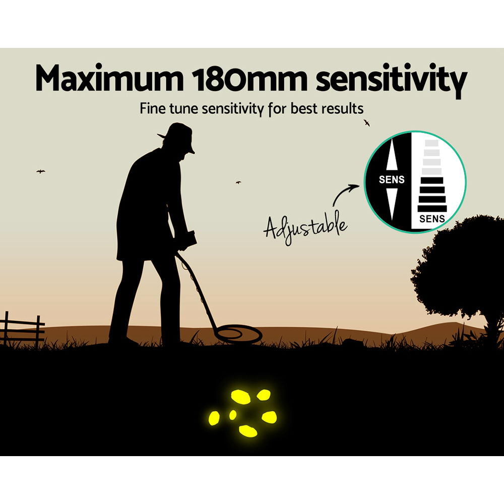 Metal Detector 180MM Deep Sensitive Water Resistant Pinpointer Treasure Hunter Yellow
