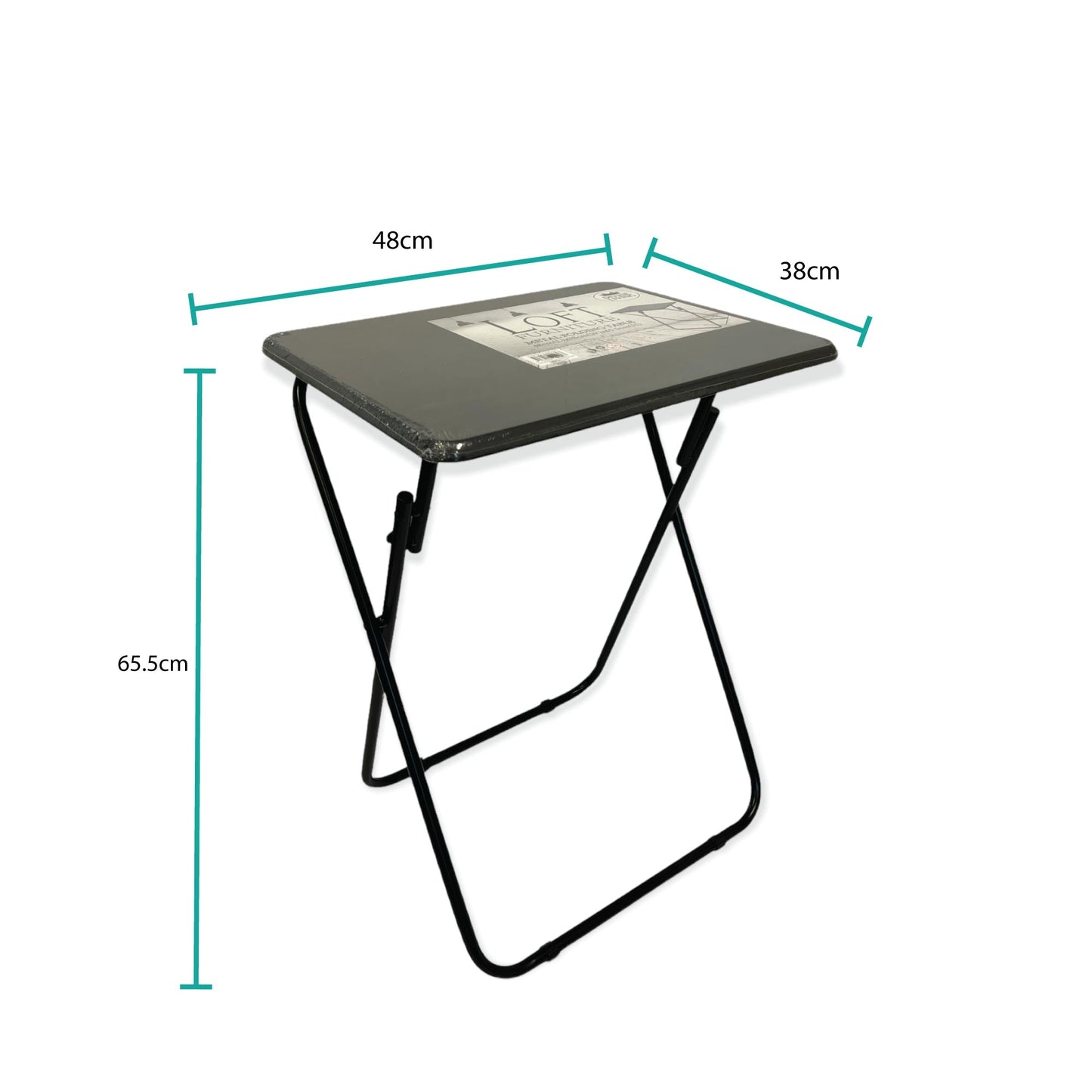 Metal MDF Folding Table Foldable Laptop PC Collapsible Study Desk 48cm x 38cm