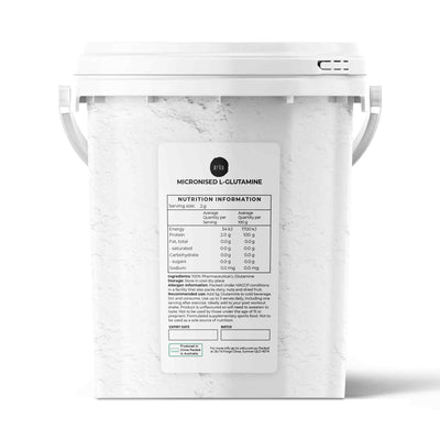 Micronised L-Glutamine Powder - Pure Protein Supplement Bucket