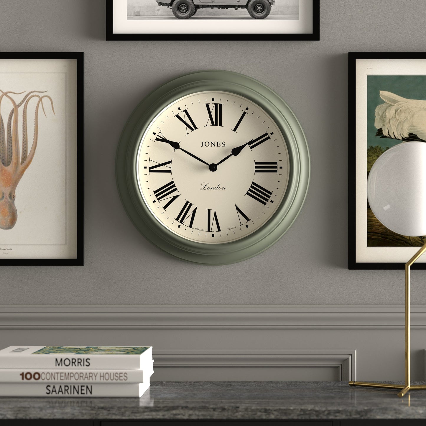 Newgate Jones Supper Club Clock Moss Green