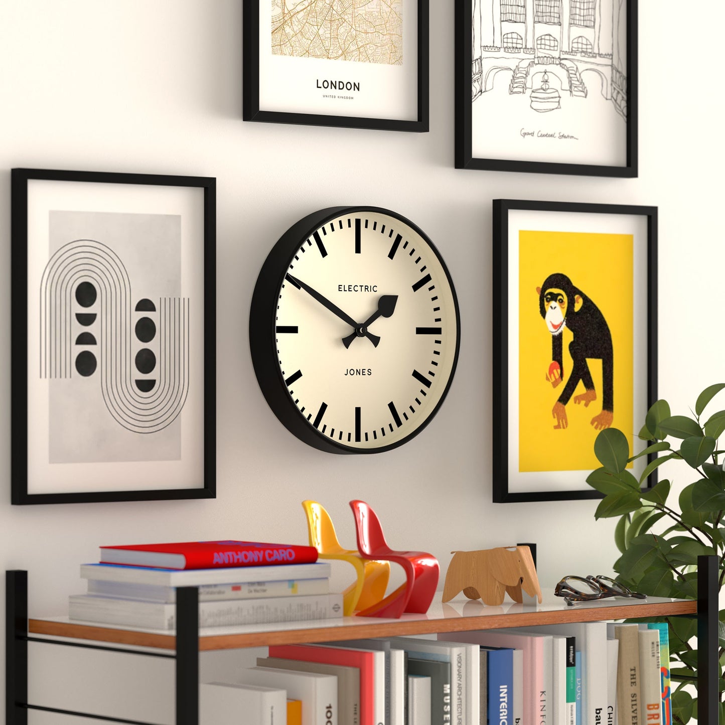 Newgate Jones Railway Wall Clock Black