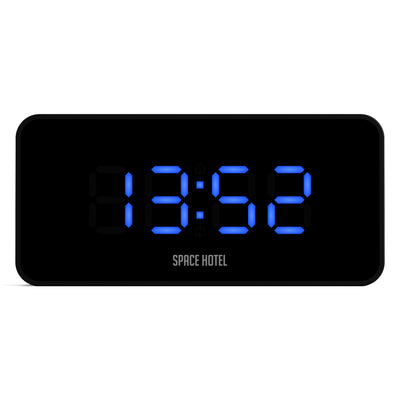 Newgate Space Hotel Hypertron Alarm Clock Black Case - Black Lens - Blue Led