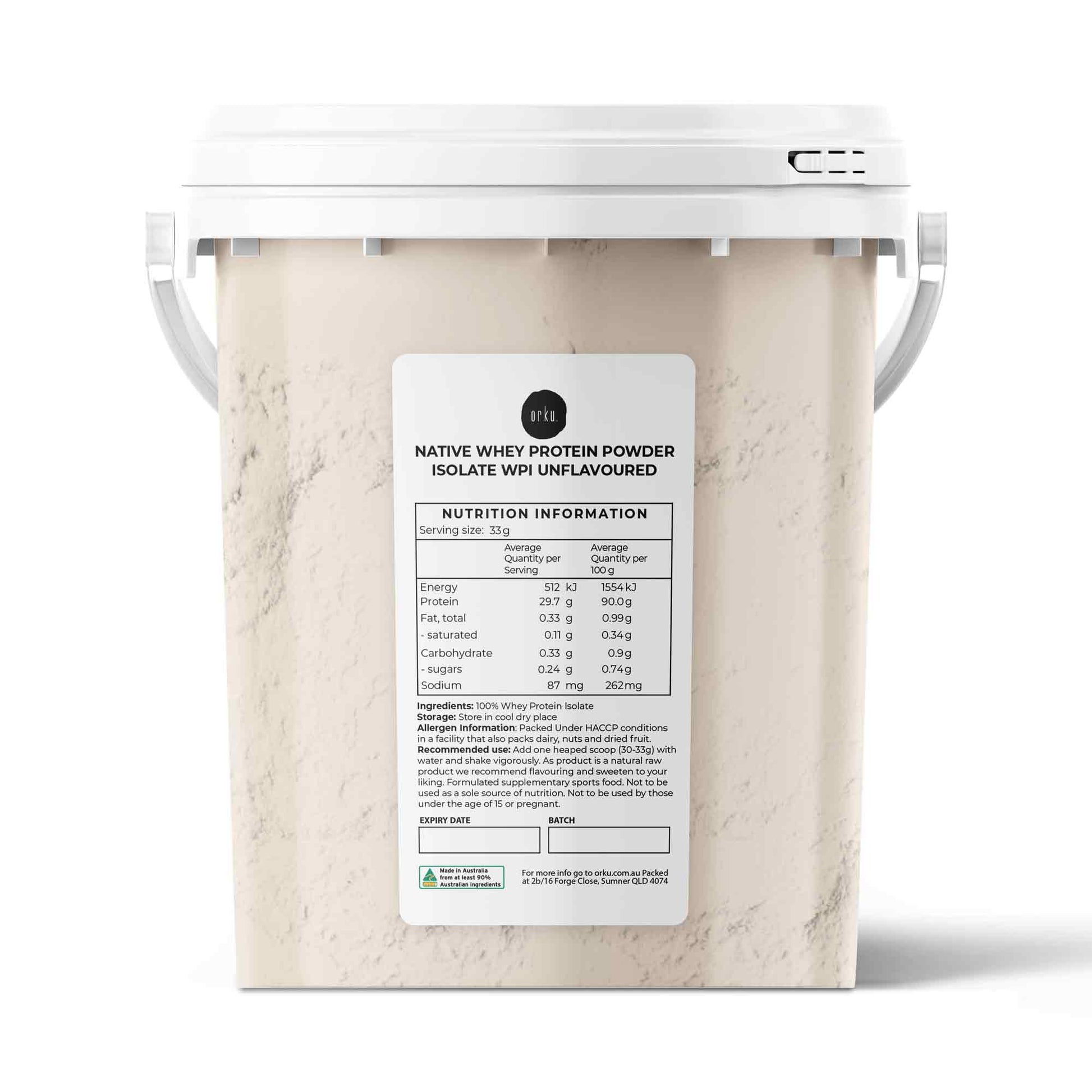 Native Unflavoured Whey Protein Isolate Powder - Shake WPI Supplement Bucket