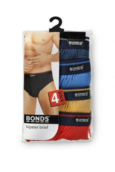 New Mens Bonds 4 Pairs Comfortable Hipster Brief Briefs Underwear Undies Jocks