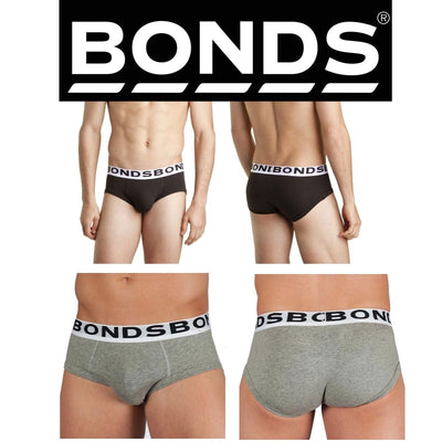 New Mens Bonds Black Grey Navy Fit Brief Undies Underwear Briefs Size S M L Xl