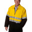 New Mens High Visibility Two Tone Bluey Safety Rain Coat Heavy Duty Fluro Jacket