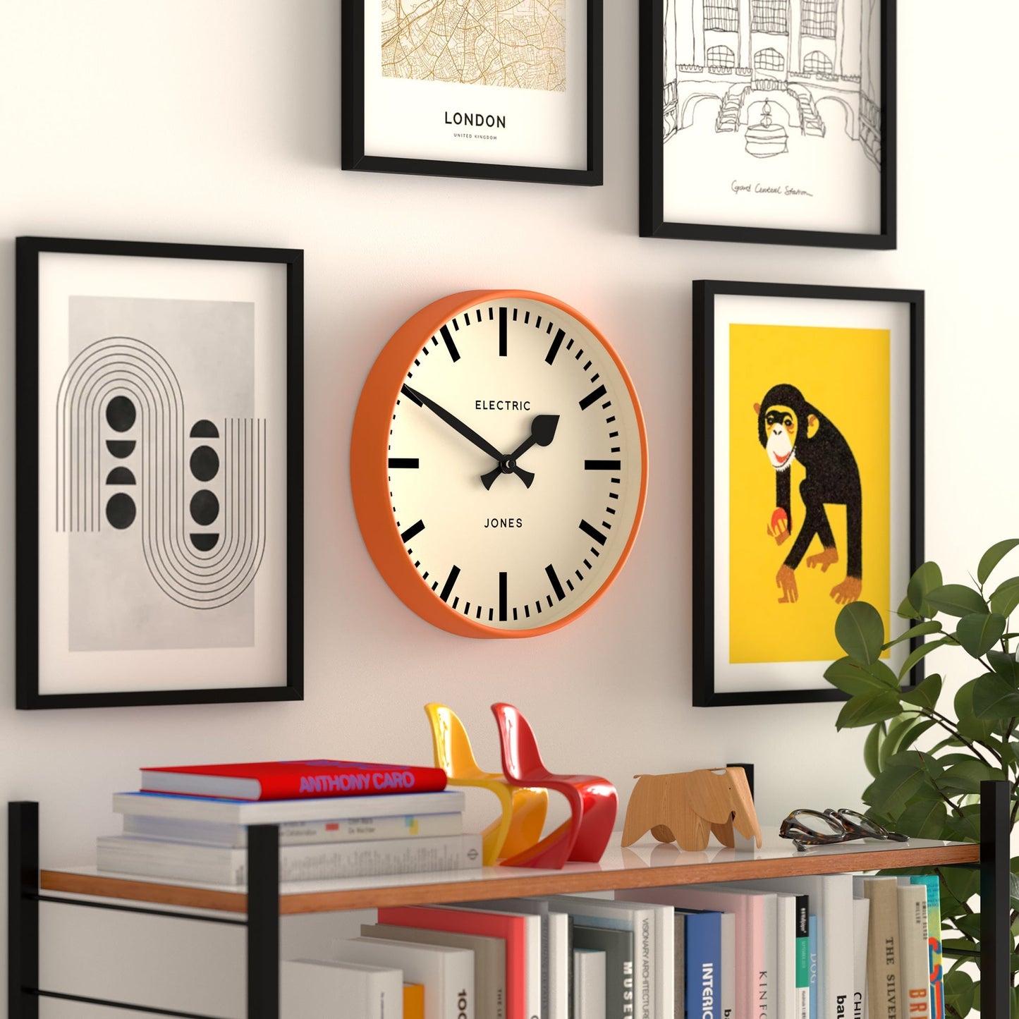 Newgate Jones Railway Wall Clock Orange