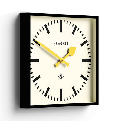 Newgate Number Five Wall Clock Black Yellow Hands