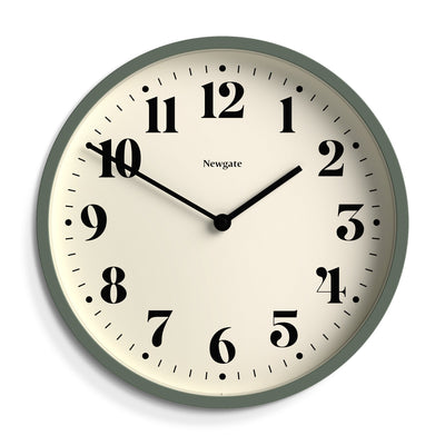 Newgate Number Four Wall Clock Matte Asparagus Green