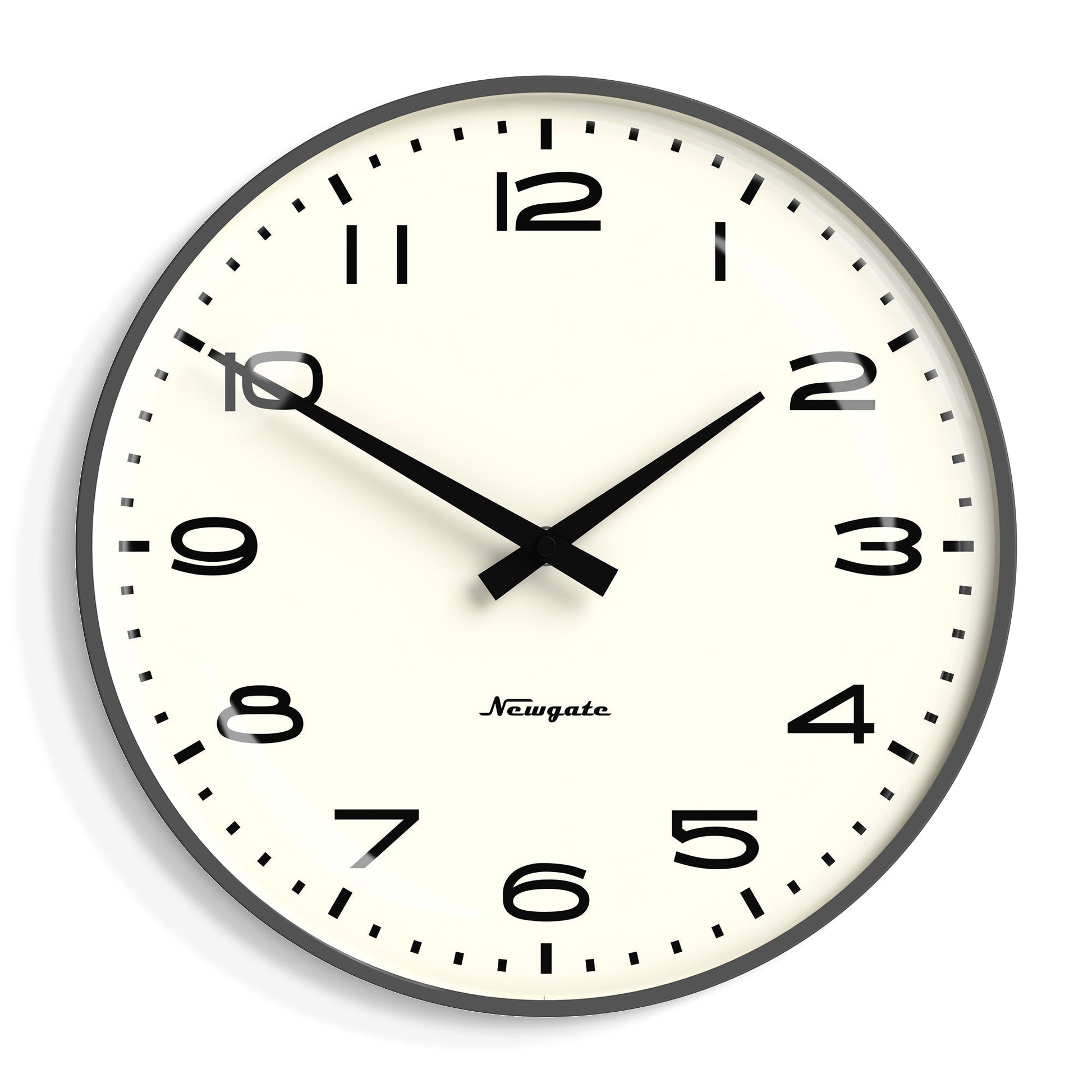 Newgate Radio City Wall Clock Black Arabic Dial - Matte Blizzard Grey