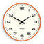 Newgate Radio City Wall Clock Black Arabic Dial - Matte Pumpkin Orange