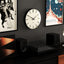 Newgate Radio City Wall Clock Bold Black Marker Dial - Matte Black