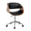 Artiss Office Chair Wooden and Leather Black