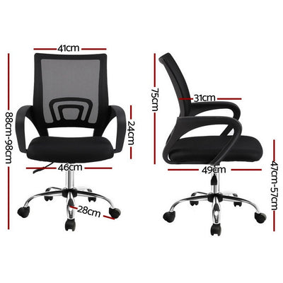 Artiss Mesh Office Chair Mid Back Black