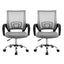 Artiss 2x Mesh Office Chair Mid Back Grey