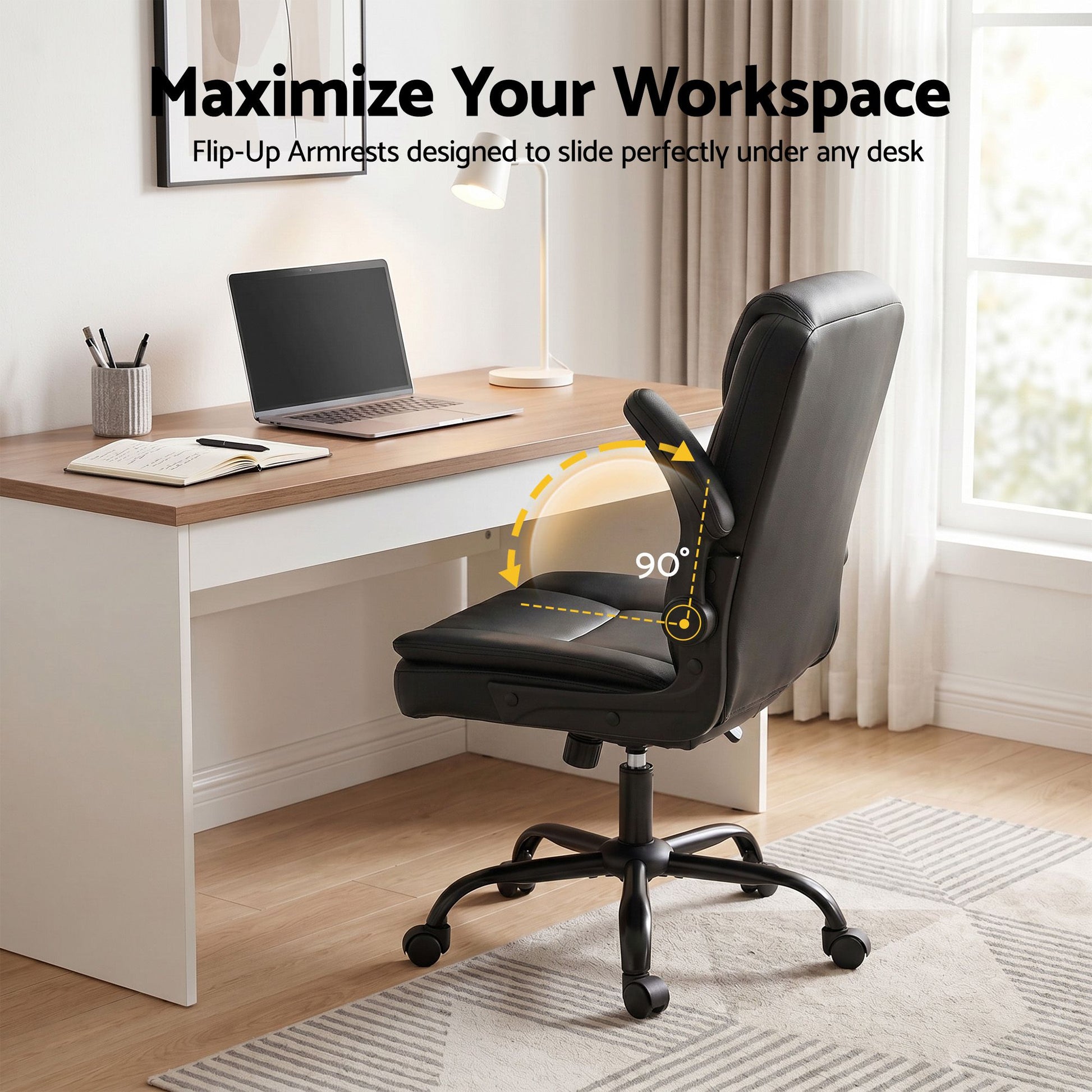 Artiss Executive Office Chair Mid Back Black