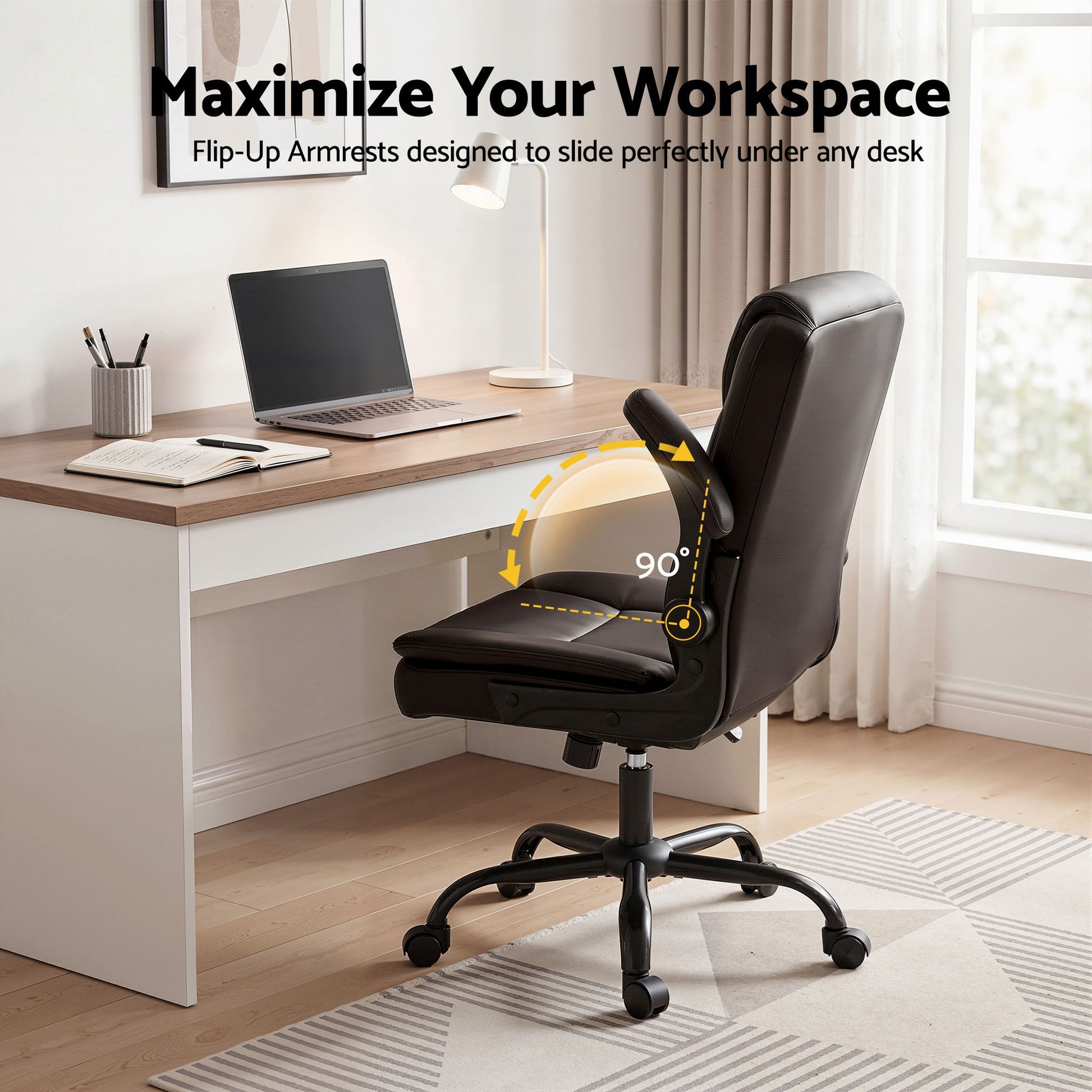 Artiss Executive Office Chair Mid Back Brwon