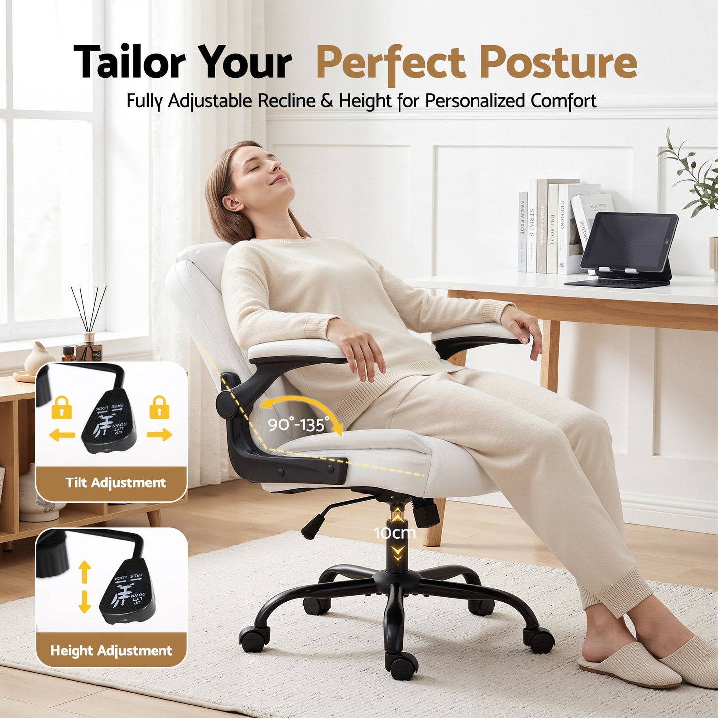 Artiss Executive Office Chair Mid Back White