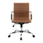 Artiss Office Chair Conference Chairs PU Leather Mid Back Brown