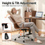 Artiss Office Chair Conference Chairs PU Leather Mid Back Brown