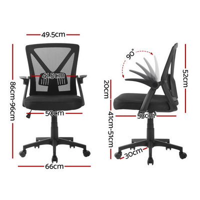 Artiss Mesh Office Chair Mid Back Black
