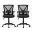 Artiss 2x Mesh Office Chair Mid Back Black
