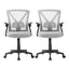 Artiss 2x Mesh Office Chair Mid Back Grey