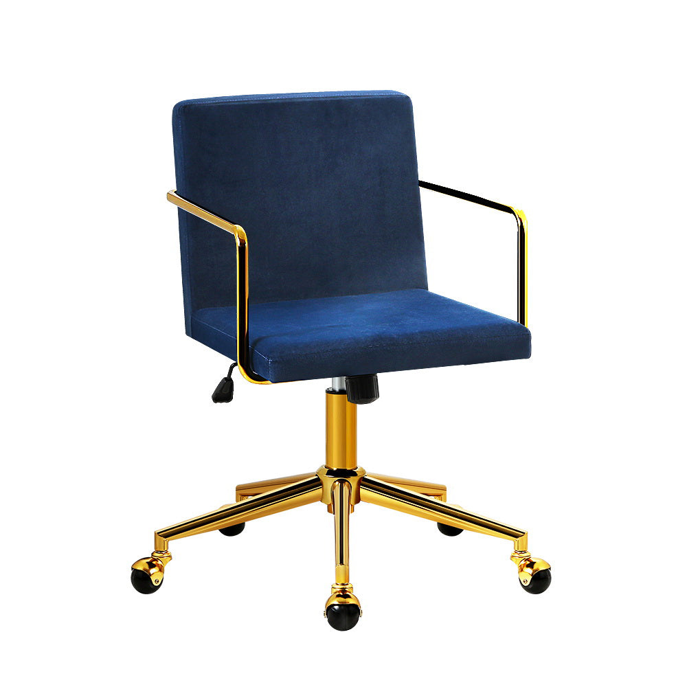 Caraway Velvet Office Chair Royal Blue