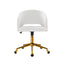 Velvet Office Chair Fabric Computer Chairs Armchair Vintage Work Study Home White